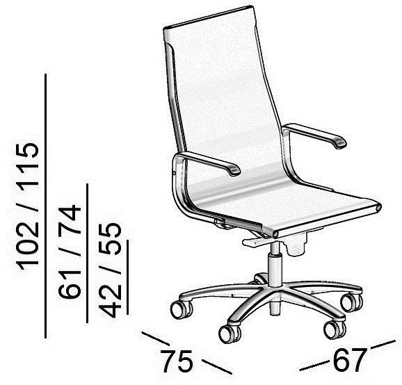 Luxy Офисное кресло руководителя с 5 спицами на колесиках Taylord sun-id-1355591 - Вид №3