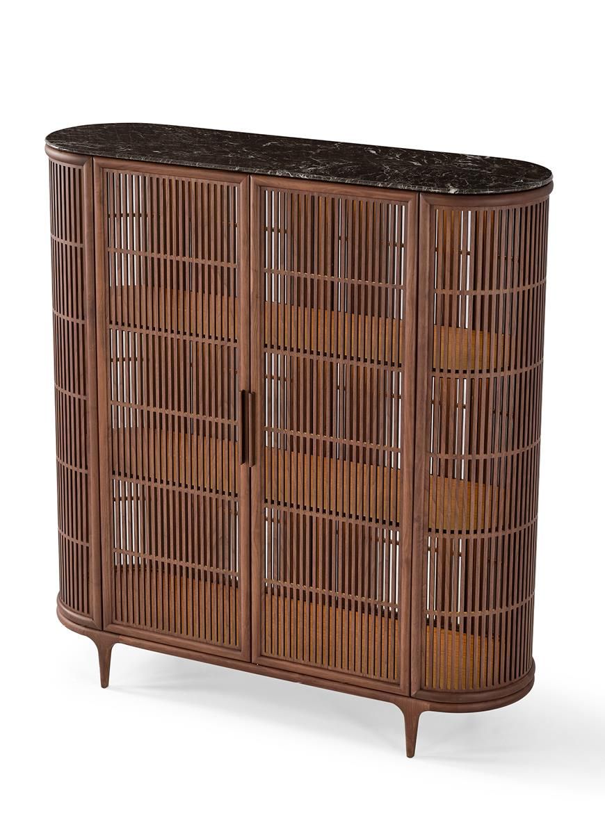 Шкаф из грецкого ореха со встроенным освещением Mobi груша ARCH-00031636 - Вид №2