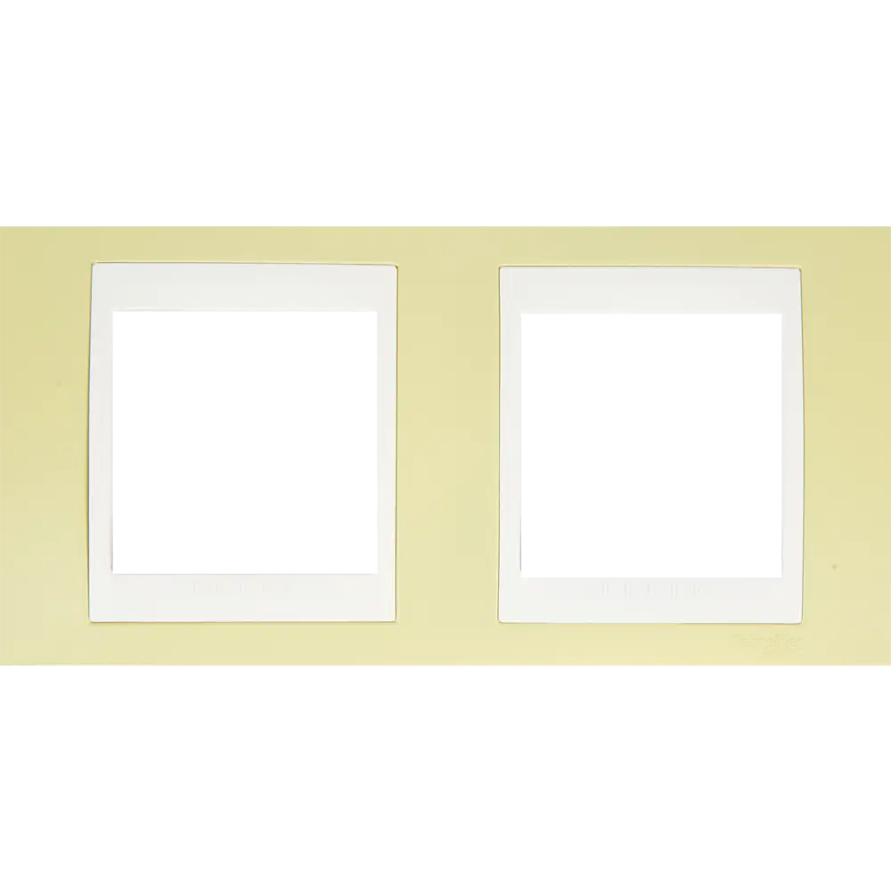 Рамка для розеток и выключателей Systeme Electric Unica 2 поста, цвет зелёное яблоко/белый STLM-2132321