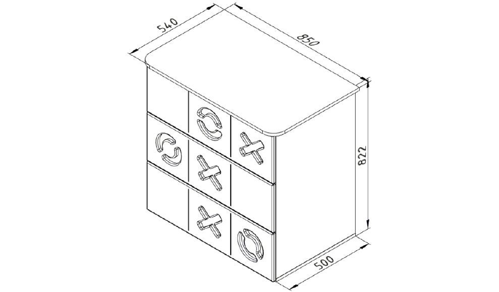 Комод детский с 3 ящиками и декором "Продленка" МАНДАРИН ПРОДЛЕНКА 178742 Белый;серый Santreyd  - Вид №3