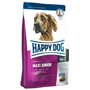 Т0055274 Корм для щенков Junior для крупных пород (25/14) Птица, лосось, яйца сух.15кг HAPPY DOG