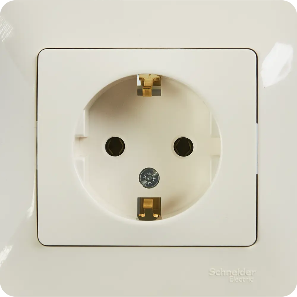 Schneider Electric Glossa - встраиваемая розетка с заземлением молочного цвета 86710178