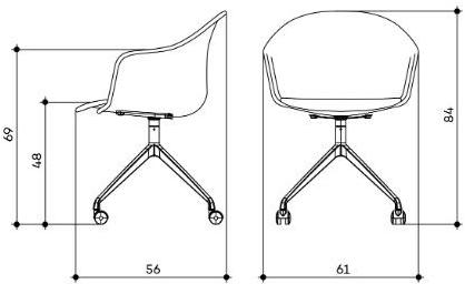 arrmet Офисное кресло из ткани с колесами на козелке Máni armshell fabric sun-id-1500862 - Вид №2