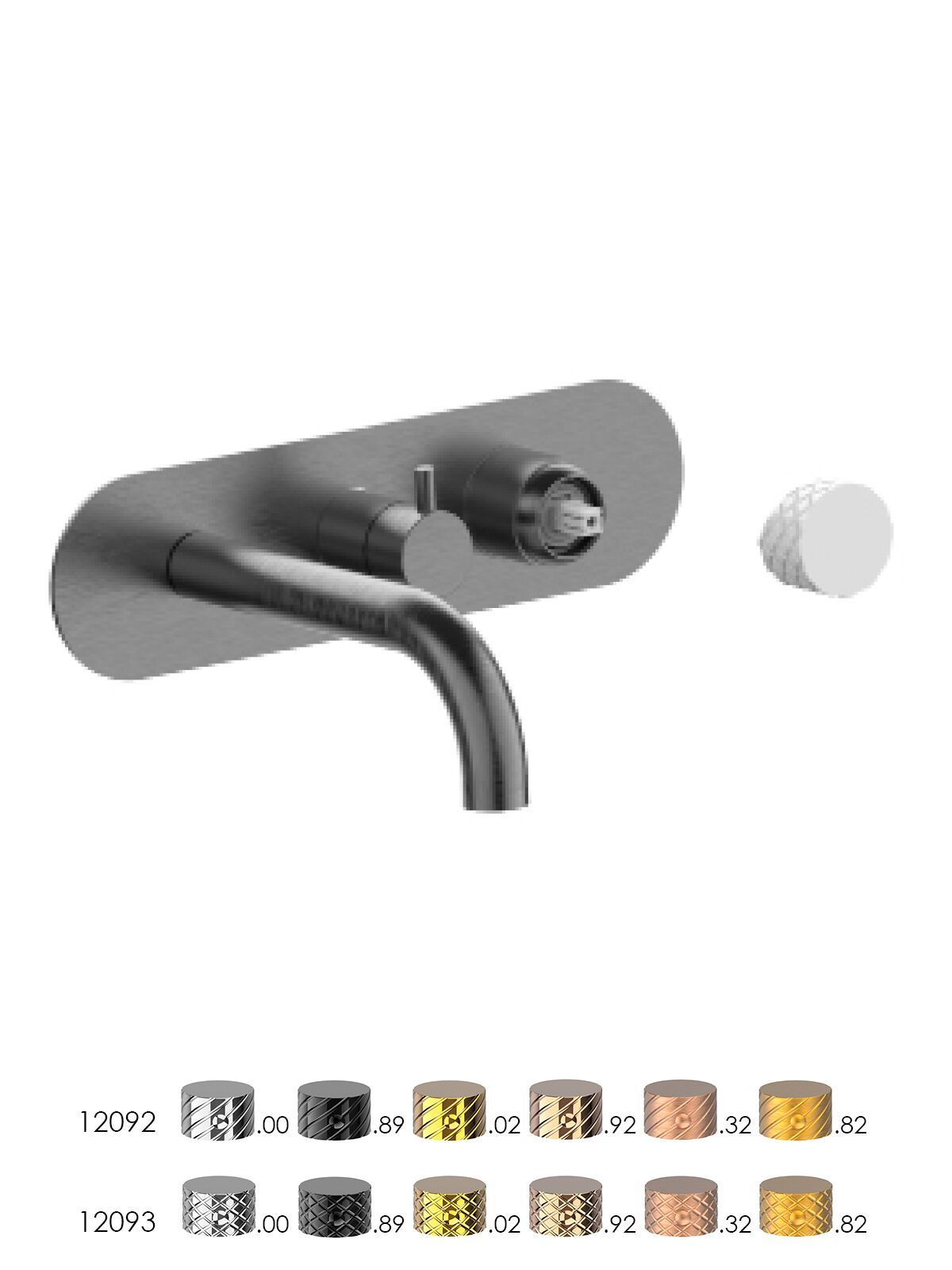 Настенный смеситель для ванны с 3 отверстиями и пластиной Rubinetterie Frattini отдельная эстетика ARCH-00139516 - Вид №20