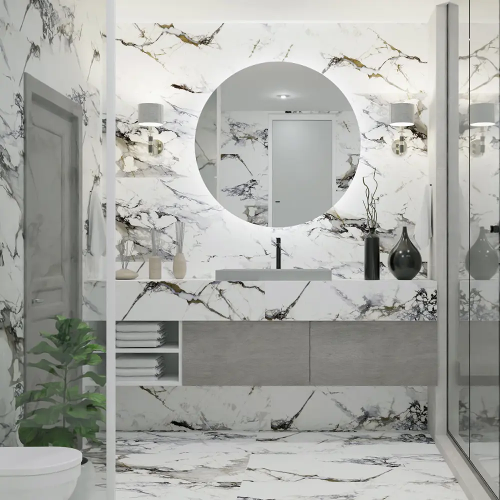 Глазурованный керамогранит Аксима Тасос 60x120 см 1.44 м² матовый цвет белый AXIMA THASOS STLM-2063980 - Вид №5