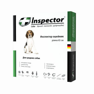 ПР0044201 Ошейник от внешних и внутренних паразитов для средних собак INSPECTOR