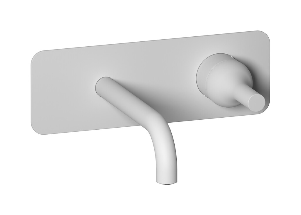 Встроенный в стену смеситель для раковины на 2 отверстия в комплекте с донным клапаном WE ARE IB bi206bo Matt White Batlo