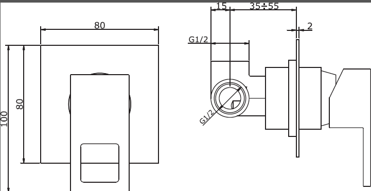 Встраиваемый однорычажный смеситель Cezares MOLVENO-DIM-01-Cr - Вид №1