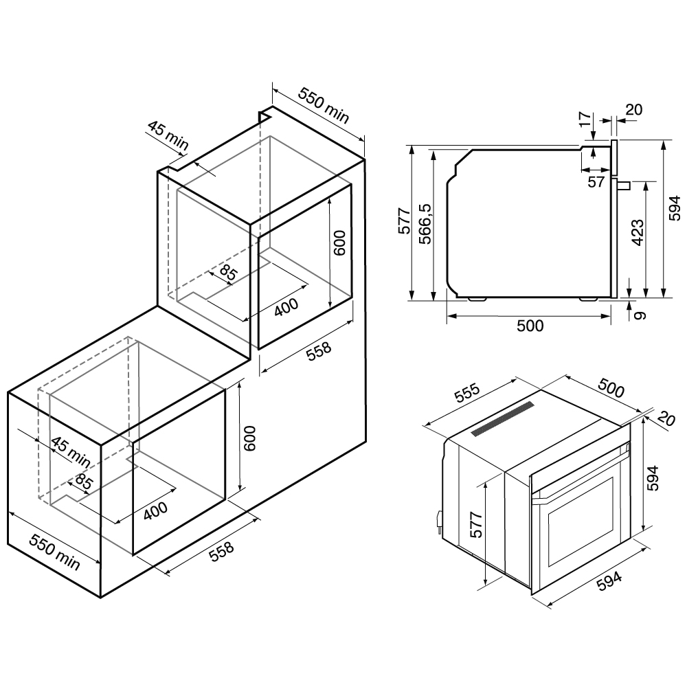 9013385 Электрический духовой шкаф KRONA ONORE 60 WH G2 белый KRONA1 STDN-0031457 - Вид №14