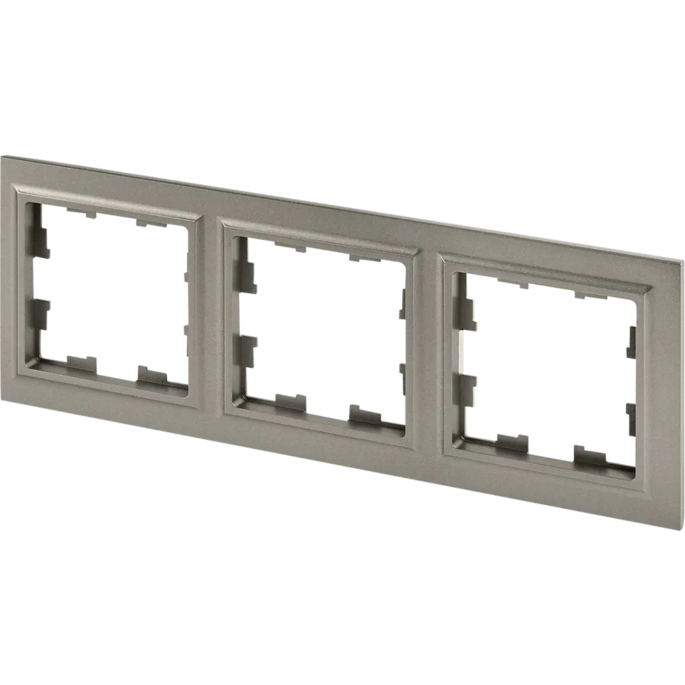 Рамка IEK Brite для розеток и выключателей на 3 поста в стальном цвете 87761353 STLM-1115274 - Вид №2