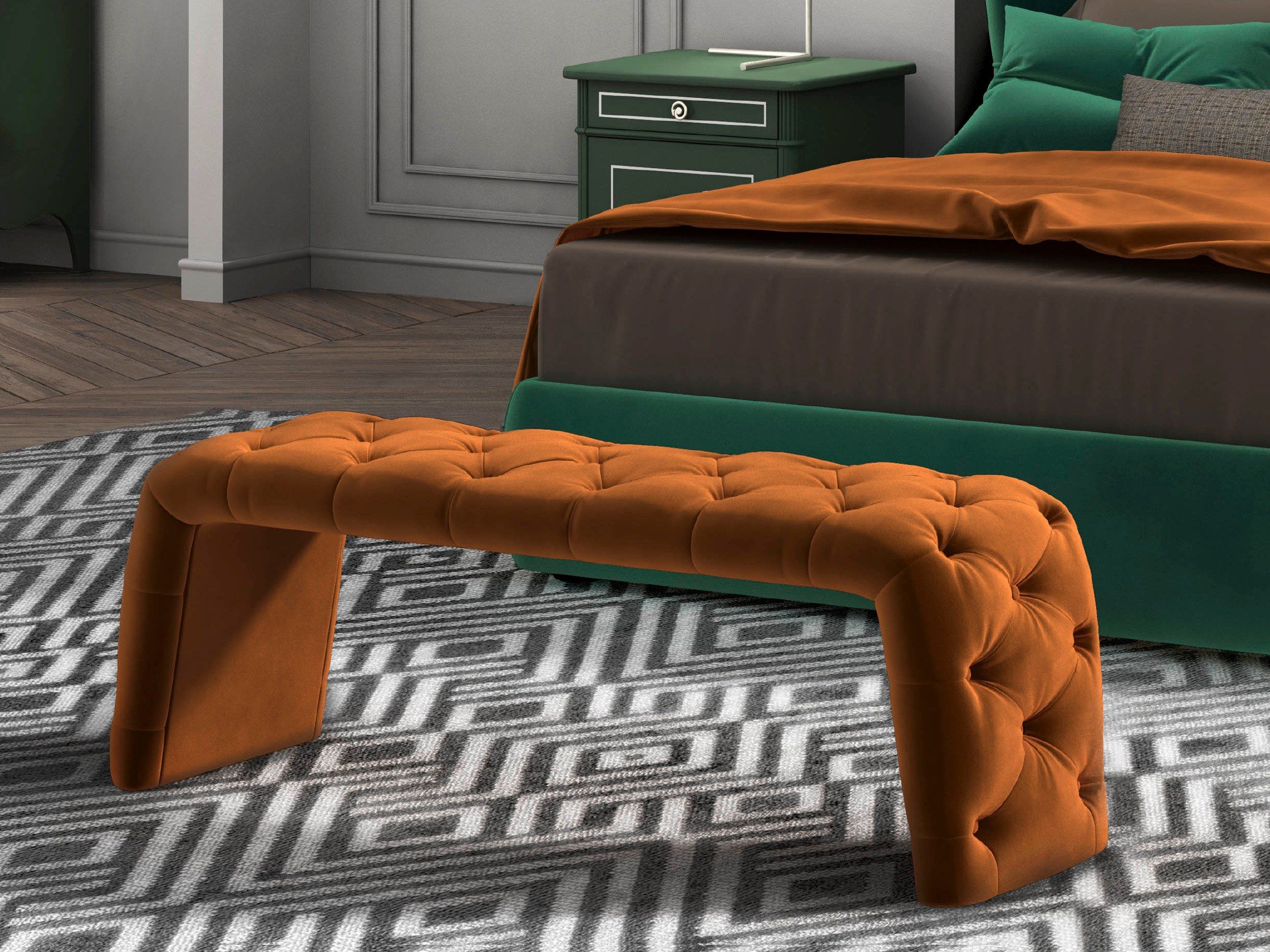 Мягкая скамейка из ткани CASA +39 City ARCH-00036099