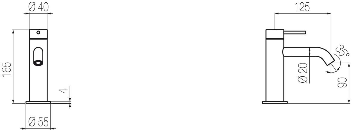 Radomonte Смеситель для раковины, однорычажный, настольный, из нержавеющей стали Toki Tki1 - Вид №11