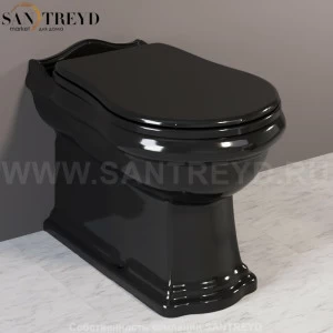 101604 Приставной унитаз напольный Черный Kerasan RETRO Италия