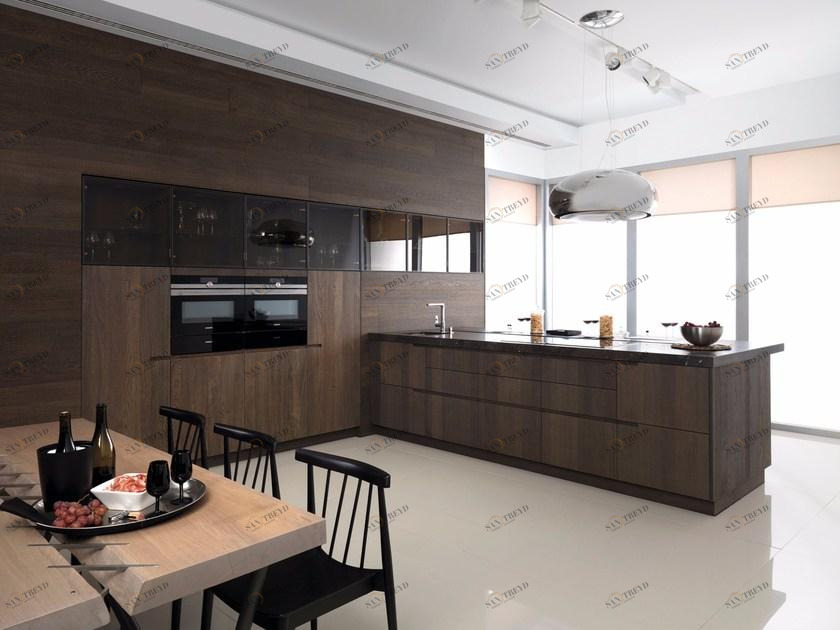 GAMADECOR Модульная кухня из дуба с полуостровом Emotions - kitchens sun-id-1461445