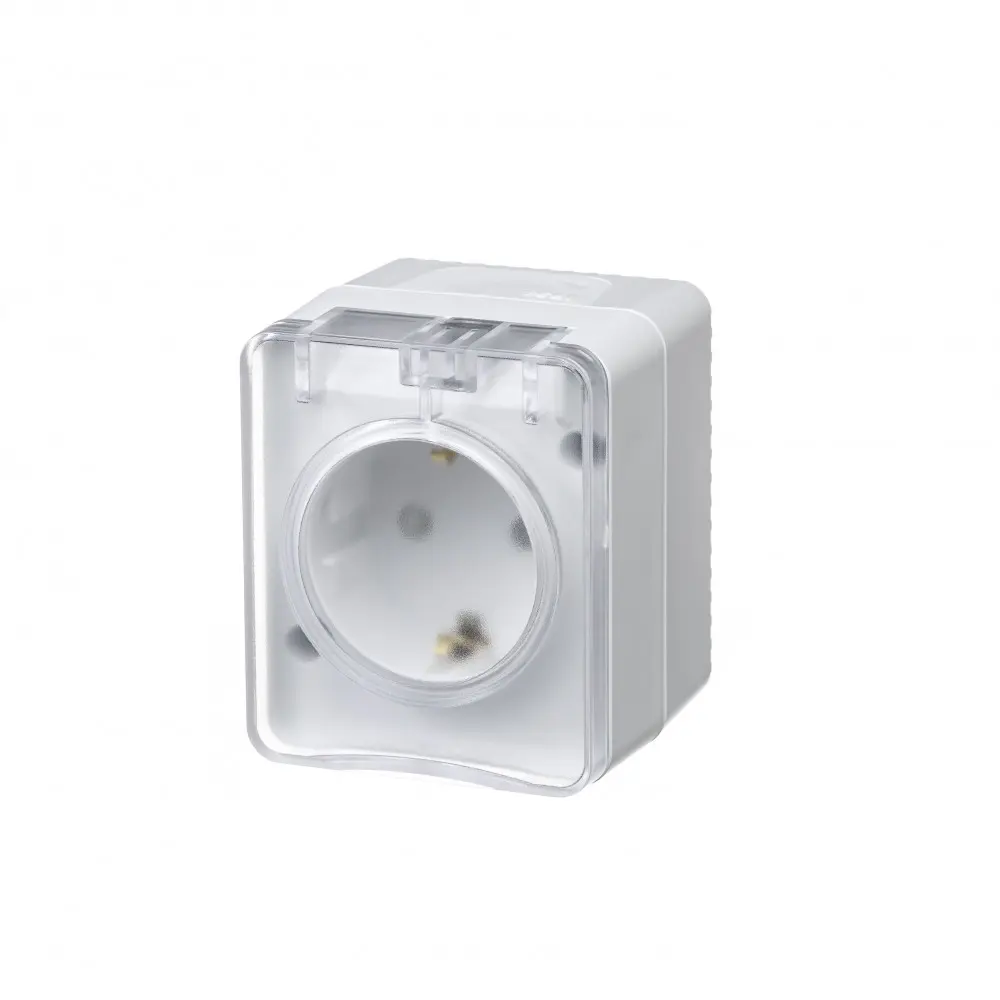 Розетка встраиваемая Systeme Electric Profi 54 с заземлением IP54 цвет белый AtlasDesign Profi STLM-2129683