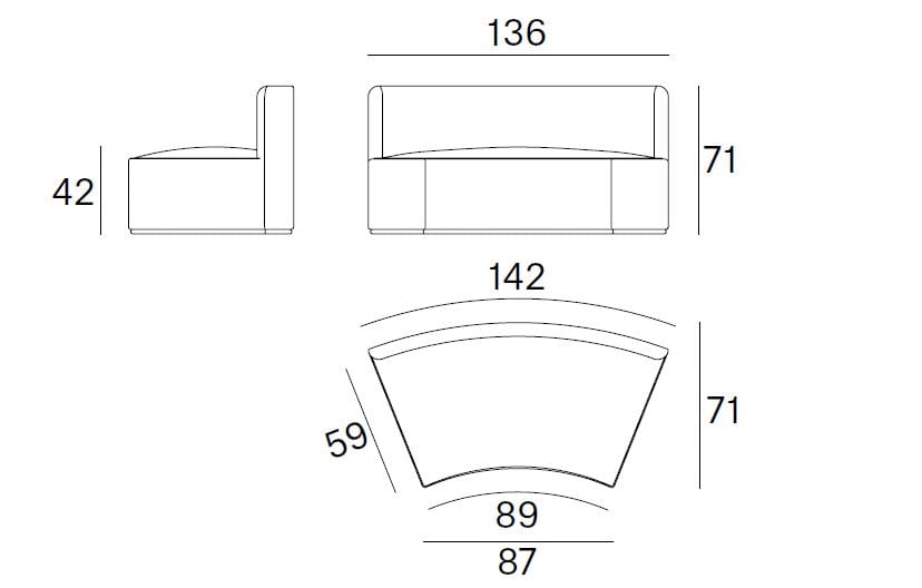 Тканевый изогнутый модульный диван Blasco&Vila Mant ARCH-00115909 - Вид №20