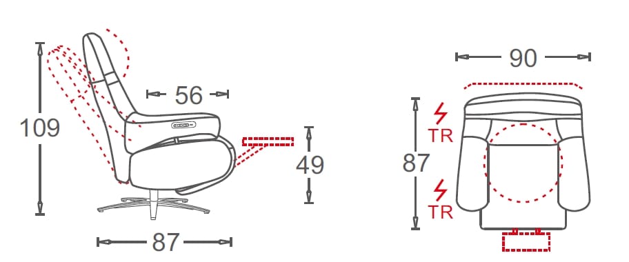 Кожаное кресло с откидывающейся спинкой с электрическим движением CAMPO DE' FIORI WAVES ARCH-00120158 - Вид №11