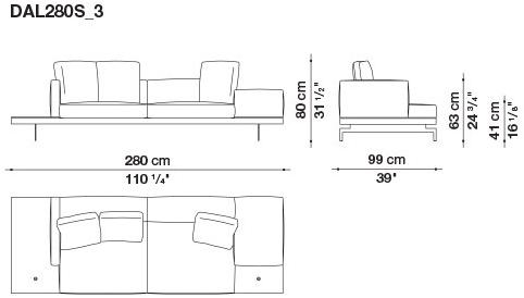 B&B Italia 3-х местный тканевый диван с шезлонгом Dock sun-id-1355318 - Вид №195