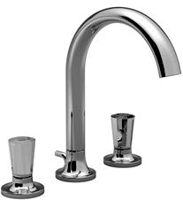 20722956-00 Смеситель для умывальника на три отверстия со сливным гарнитуром ручки из strass® swarovski® crystal, прозрачные прозрачная - хром Villeroy & Boch LA FLEUR exclusive