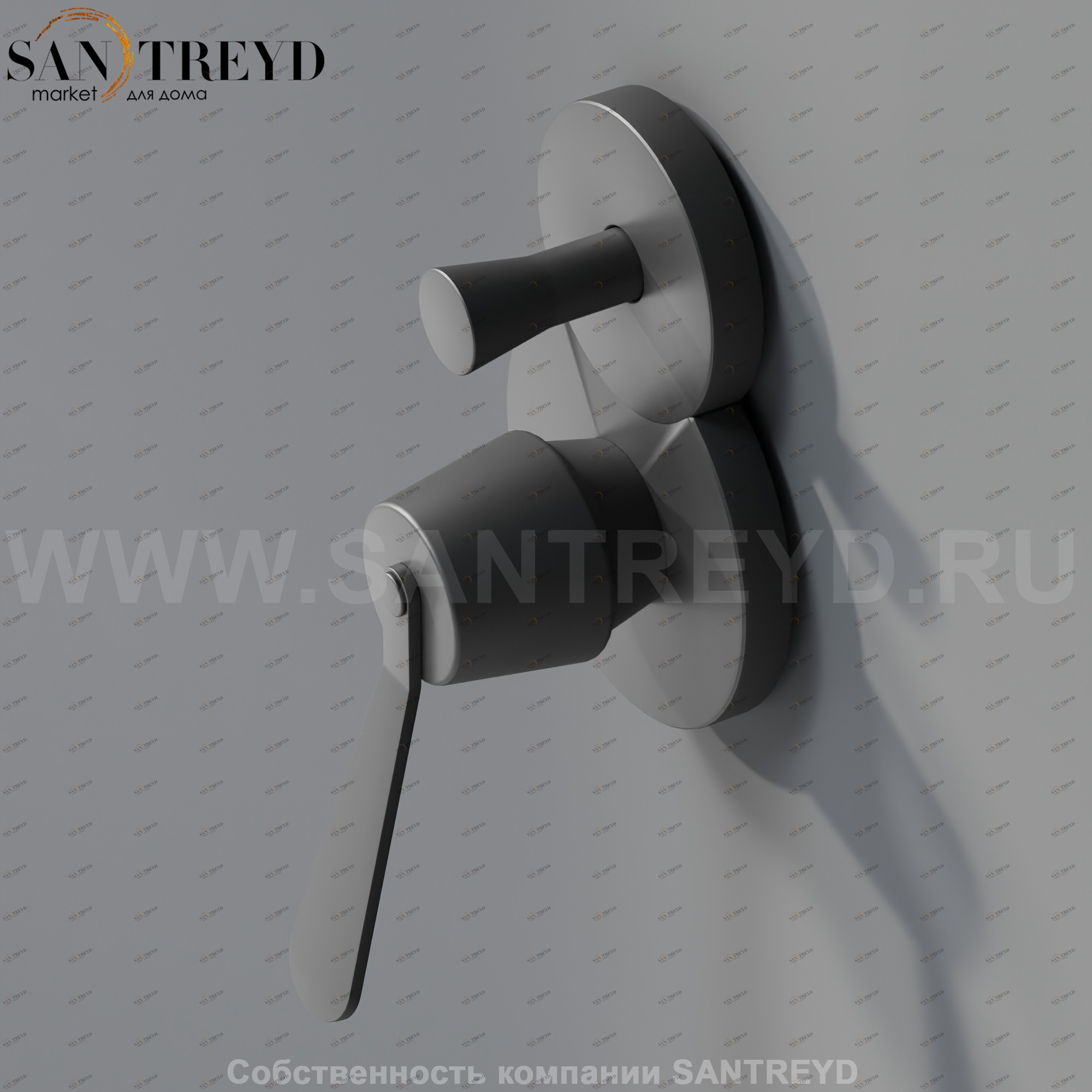 Встроенный однорычажный смеситель с ручкой и девиатором CRUB0911LE FEZ черный матовый Agape