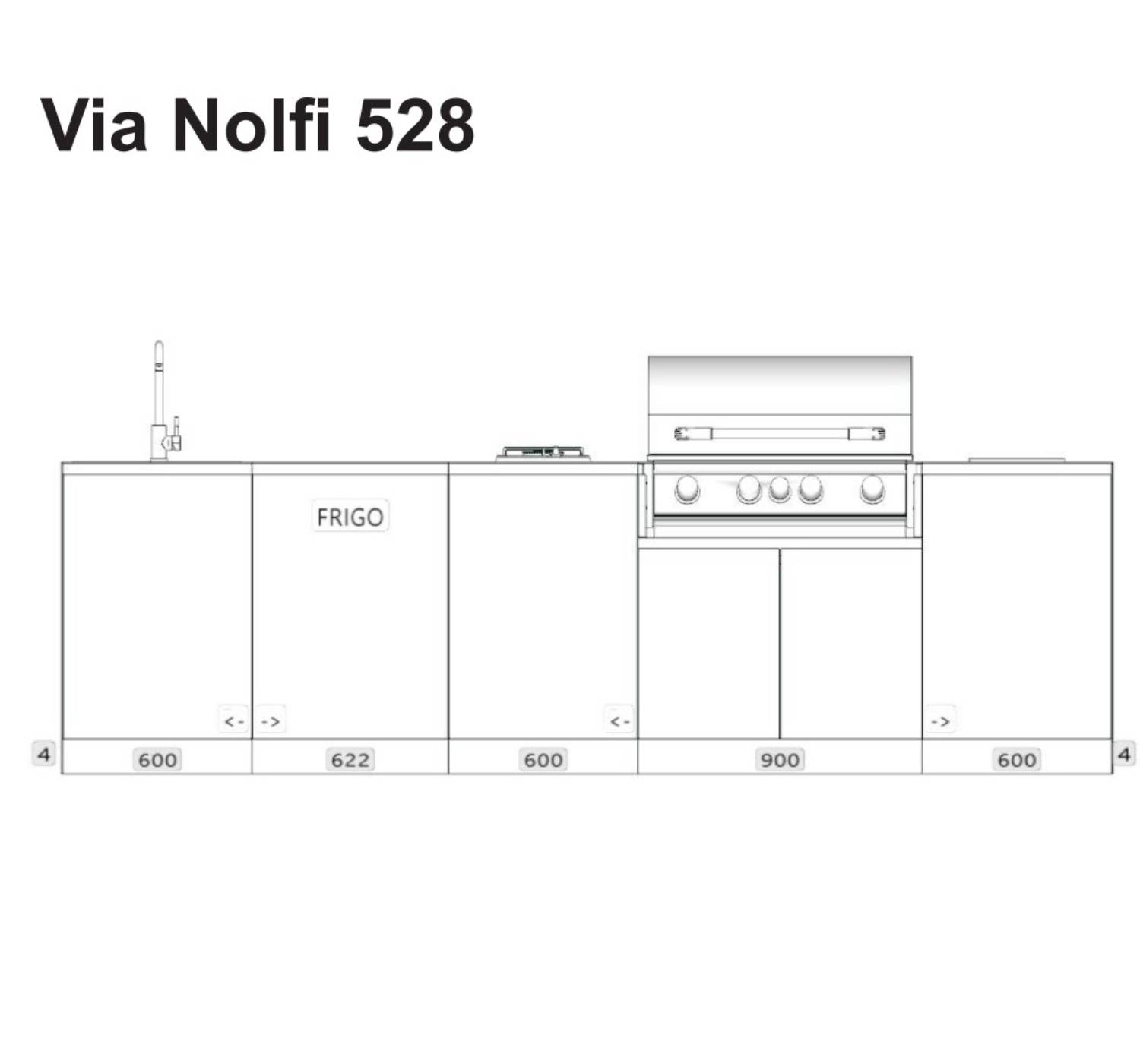 Газовая плита из нержавеющей стали с барбекю OF outdoorkitchens Via Nolfi ARCH-00143184 - Вид №4