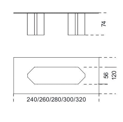 Прямоугольный Хрустальный стол Gallotti&Radice AKIM ARCH-00102657 - Вид №1