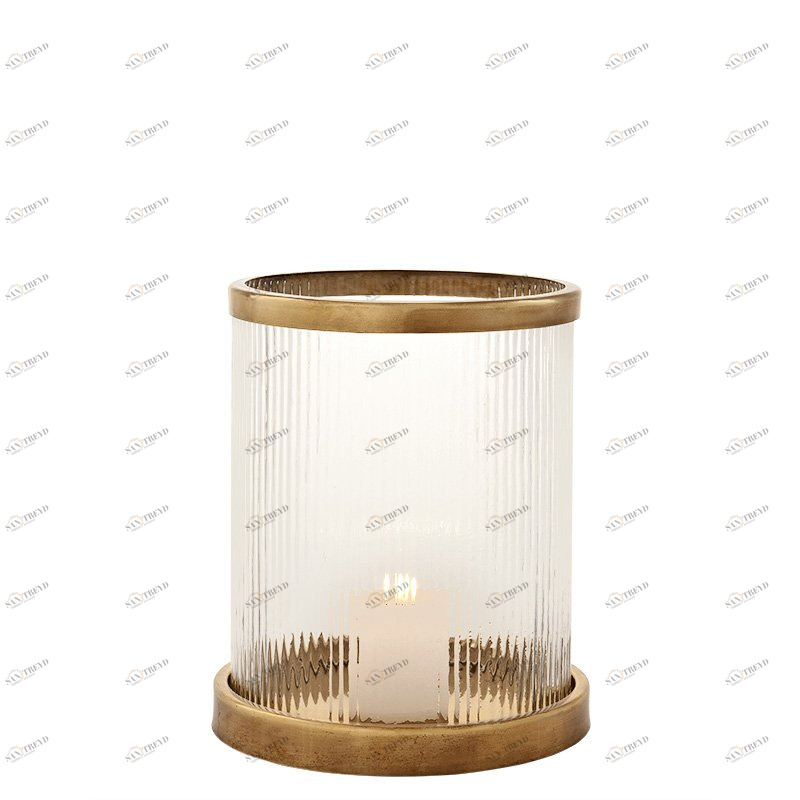 Подсвечник стеклянный с золотистым декором Harrington S от Eichholtz EICHHOLTZ  246169 Золото;прозрачный 