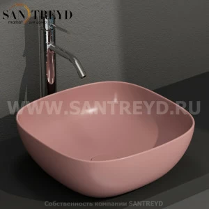 B6Q43FR Накладная раковина на столешницу  квадратная Ceramica Globo T-EDGE