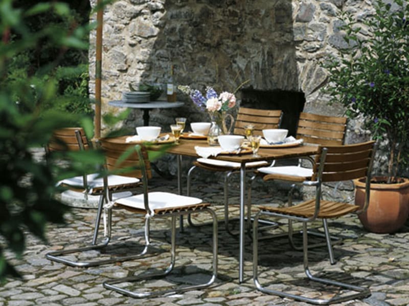 Твердый деревянный сад консольный стул с подлокотниками THONET S 40 ARCH-00095512 - Вид №3