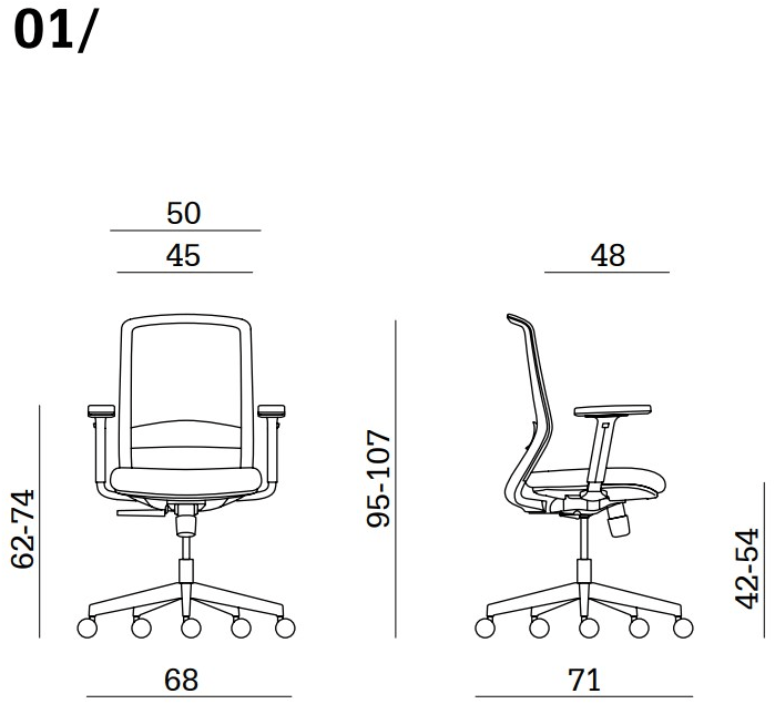 Linea Fabbrica Офисный стул 5 спиц с подлокотниками Tekna sun-id-1364642 - Вид №1