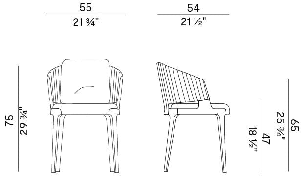 Мягкое тканевое кресло с подлокотниками Potocco ARCH-00061828 - Вид №3