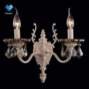 Бра на 2 лампы с хрустальными подвесками молочное Eurosvet 3281/2 EUROSVET СВЕЧА 00-3930942 Белый;золото