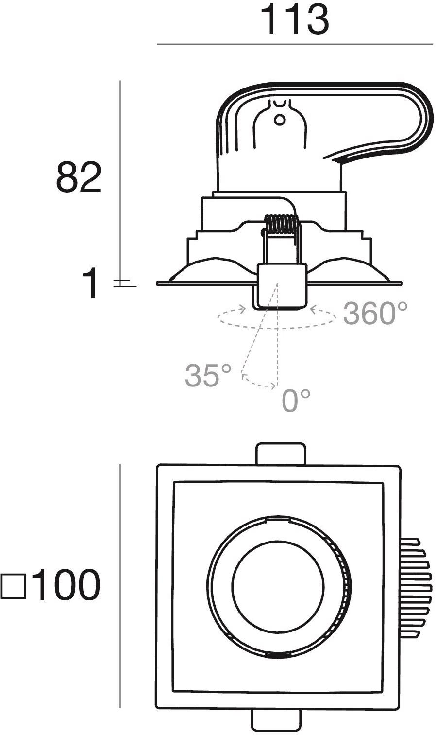 Linea Light Group Регулируемый встраиваемый светодиодный светильник из алюминия sun-id-1475069 - Вид №3