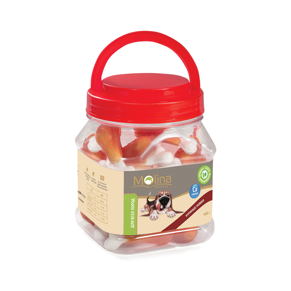 ПР0058750 Лакомство для собак Куриные ножки 400г Molina 
