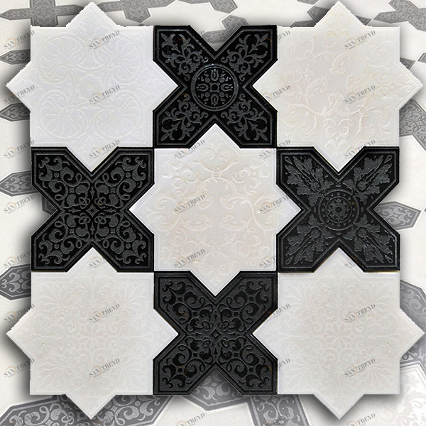 МОЗАИКА ИЗ МРАМОРА PNT (WHITE-BLACK) SKALINI PANTHEON PNTWHITEBLACK