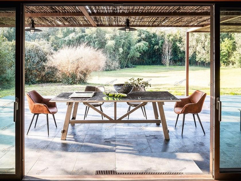 Devina Nais Стеклянный обеденный кухонный стол в современном стиле sun-id-1451706