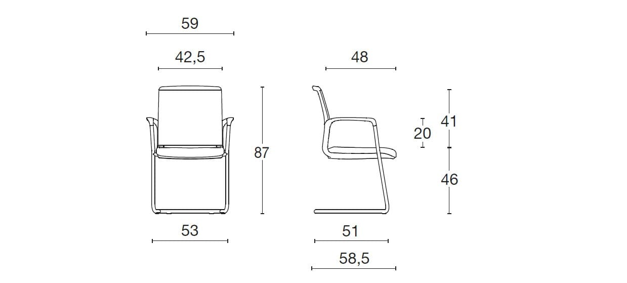 Консольный штабелируемый стул с подлокотниками Diemme хозяин ARCH-00132866 - Вид №2