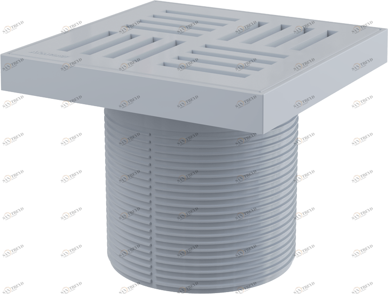 Горловина трапа, решетка 150×150 мм, серый ALCAPLAST APV0200