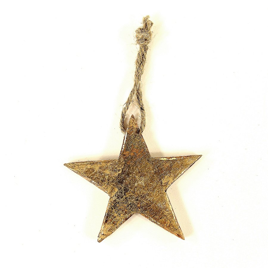 Набор елочных украшений деревянных в подарочной коробке "Звезды, ели, сердца золотые" Golden stars/t ENJOYME  253086 Золото  - Вид №4