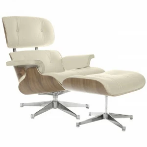 Кресло Eames Style Lounge Chair & Ottoman кремовое SOHO DESIGN ДИЗАЙНЕРСКИЕ, LOUNGE CHAIR 131494 Бежевый