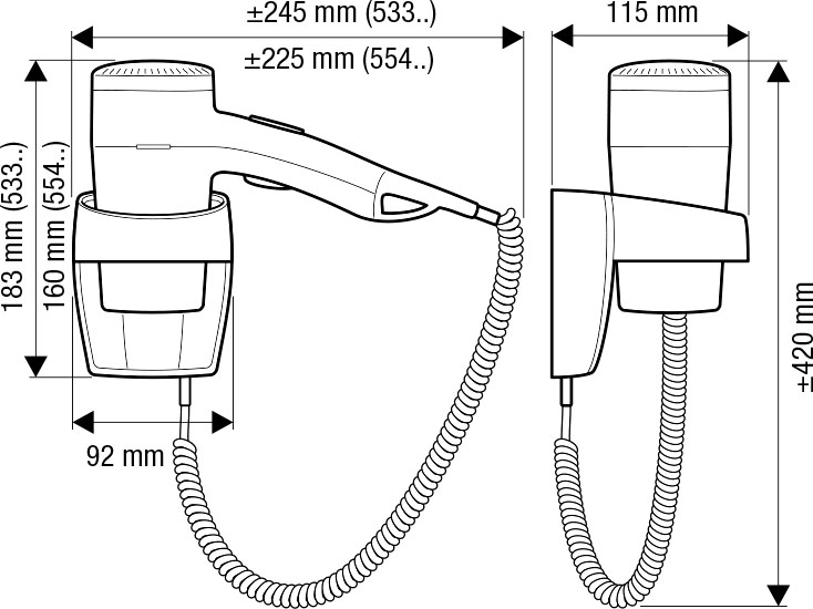 Valera Premium 1600 Super Мод.533.05 / 038A - 1600 Вт - Фен настенный 55330104 