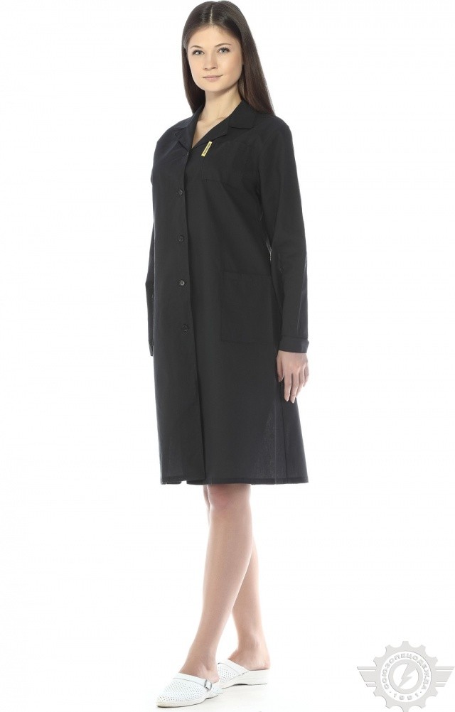 61680 Халат женский темный  Одежда для обслуживающего персонала  размер 56-58/170-176 Спецодежда  - Вид №3