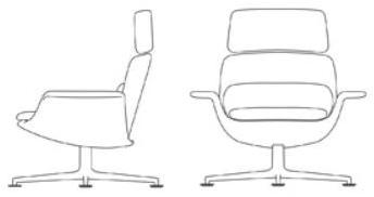 KNOLL Вращающееся кресло из ткани с высокой спинкой Kn sun-id-1433915 - Вид №7