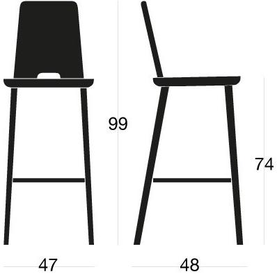 SIPA Барный стул из лакированной древесины с подставкой для ног Tablet sun-id-1484722 - Вид №4