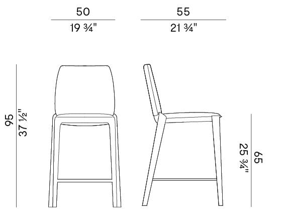 Кожаный стул со спинкой Potocco Hiru ARCH-00130341 - Вид №6