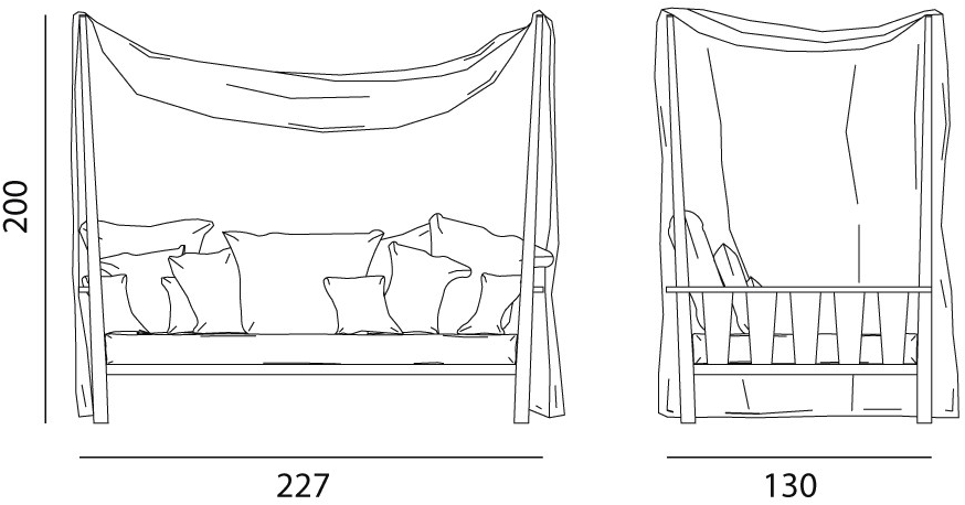 Gervasoni 3-местный садовый диван с балдахином из ткани Gervasoni outdoor sun-id-1474046 - Вид №5