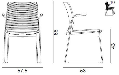 Quadrifoglio Съемное кресло для конференций из полипропилена Close sun-id-1499225 - Вид №2