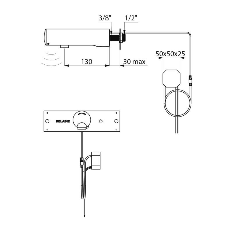 443400 Сенсорный кран TEMPOMATIC 4 DELABIE  - Вид №1