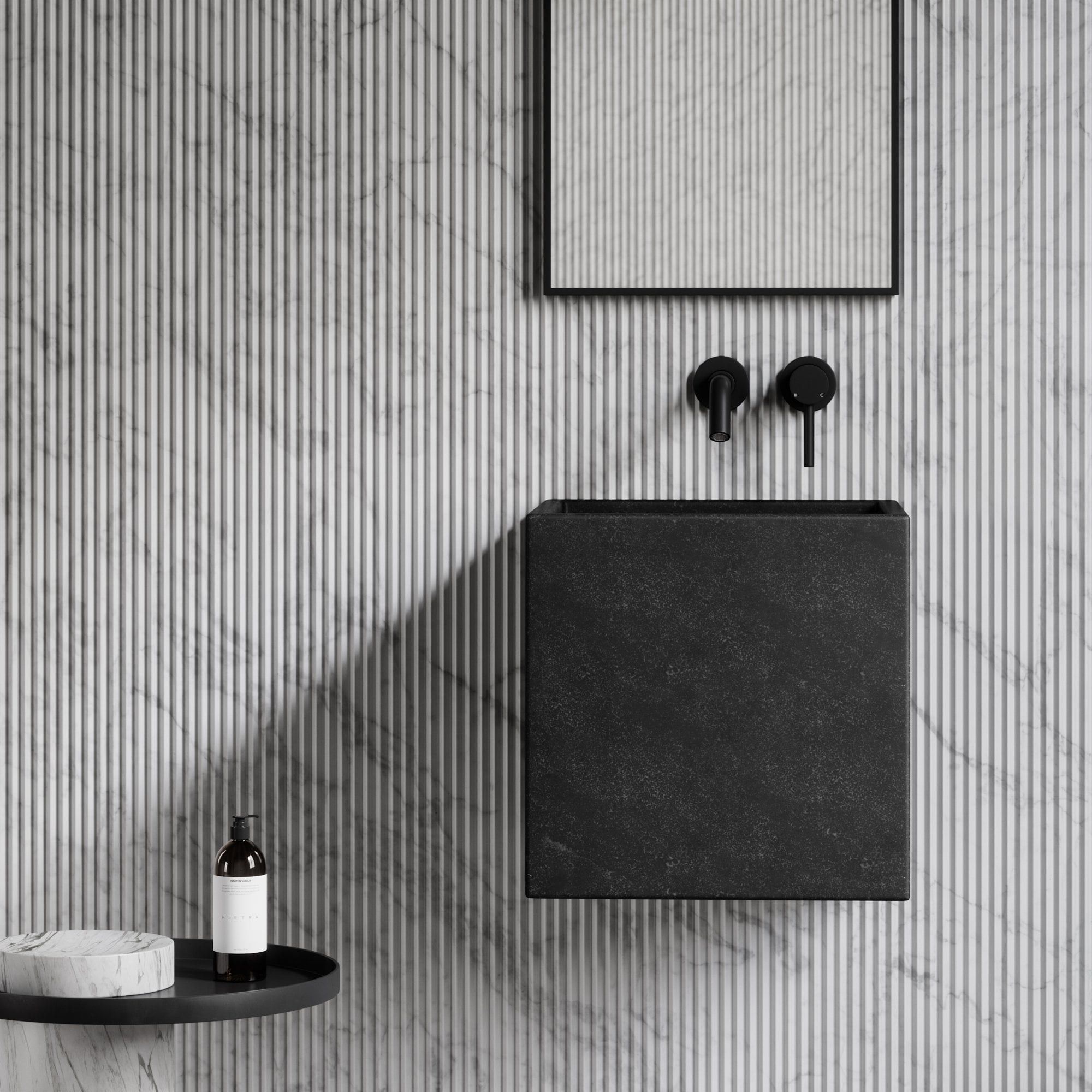 Мраморная квадратная одиночная подвесная раковина LUSSO CINO ARCH-00112014 - Вид №1