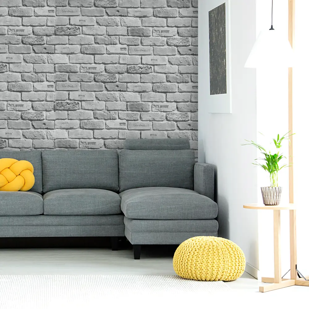 Santreyd Обои бумажные Кирпичи серые с мраморным рельефом 83596168 STLM-1419828 - Вид №3